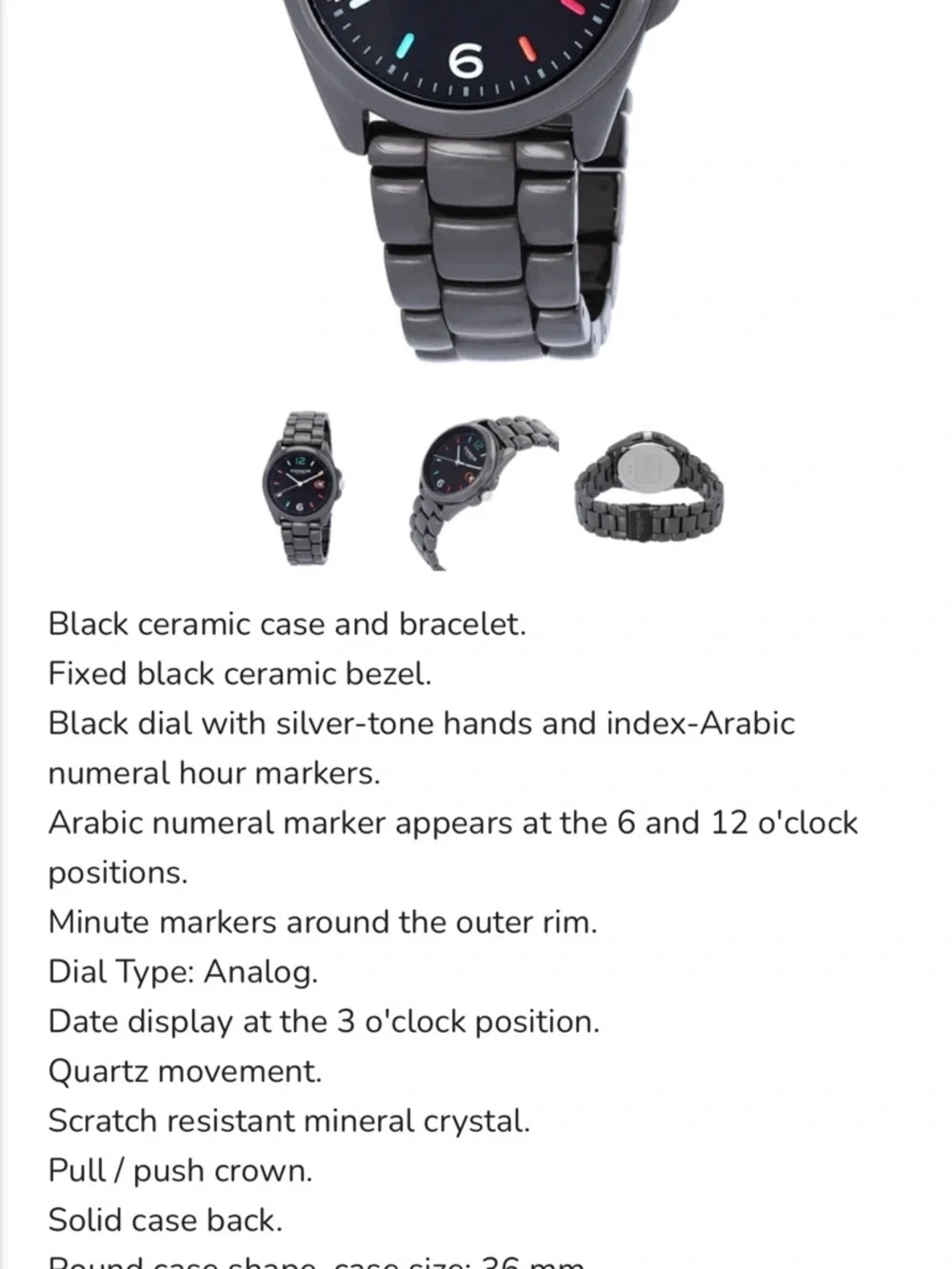 Coach Greyson Quartz Black Women's Watch